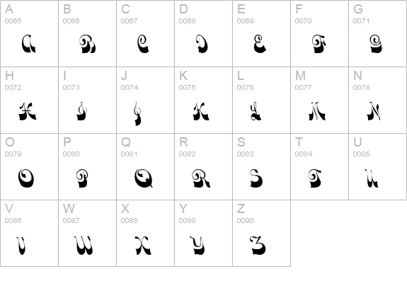 Gasparone uppercase A-Z preview