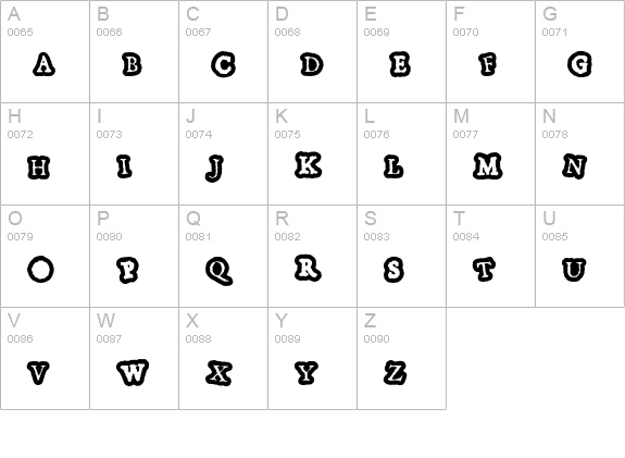 GassyGaut uppercase A-Z preview