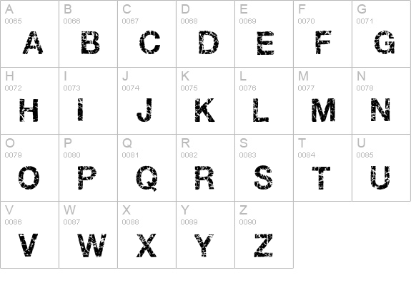 Gastada uppercase A-Z preview