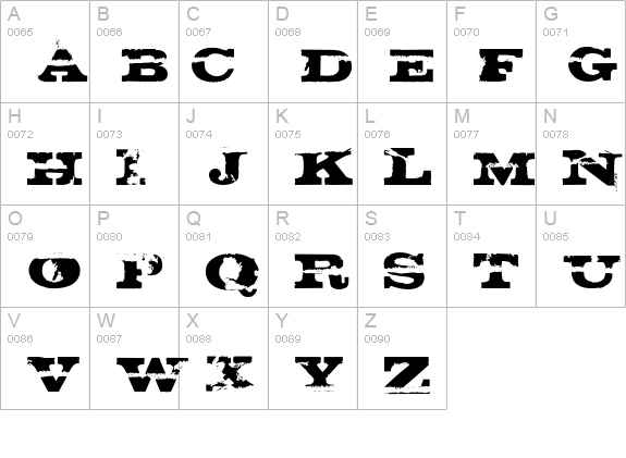 gatecrasher texan uppercase A-Z preview