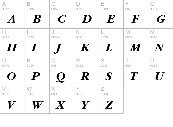 Gatineau Bold Italic uppercase A-Z preview