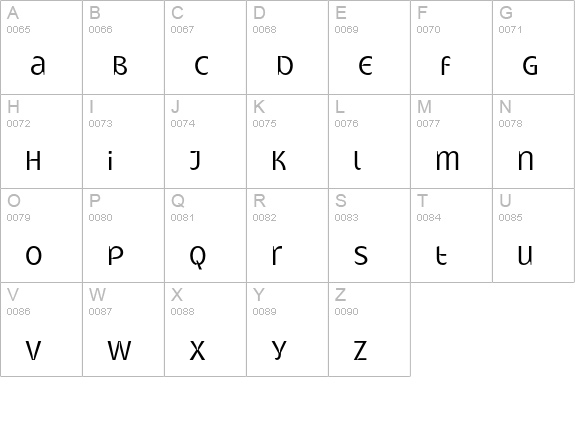 Gatometrix uppercase A-Z preview