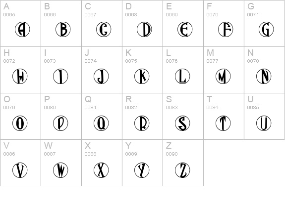 Gatsby Caps uppercase A-Z preview