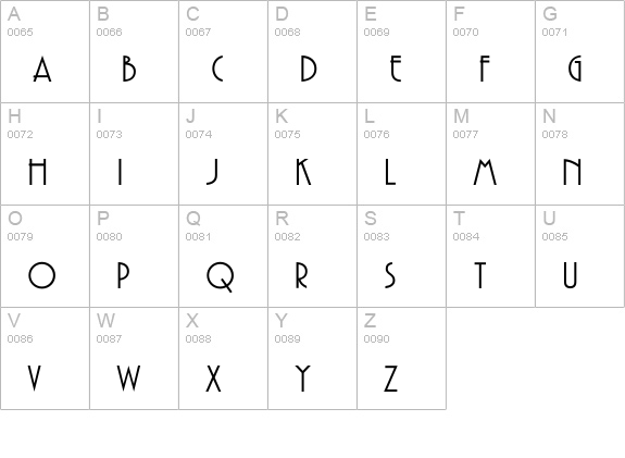 GatsbyFLF-Bold uppercase A-Z preview