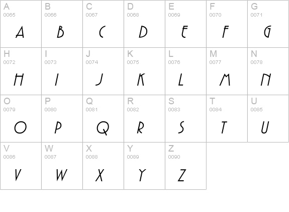 GatsbyFLF-BoldItalic uppercase A-Z preview