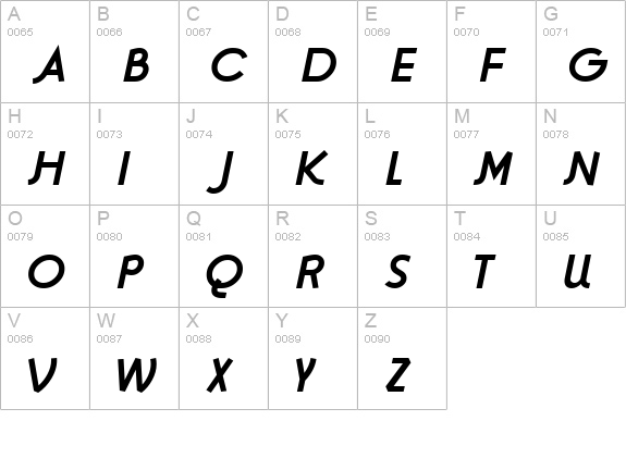 GaumontItalic uppercase A-Z preview