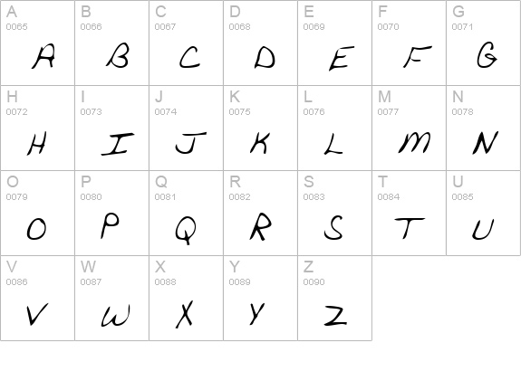 GavinsHand Regular uppercase A-Z preview