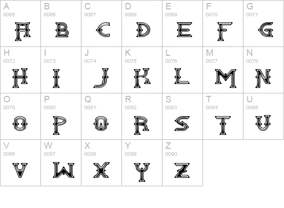Gawain uppercase A-Z preview