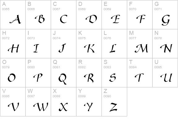 Gaze Normal uppercase A-Z preview