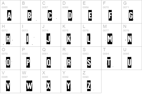 Gazz-Paint uppercase A-Z preview