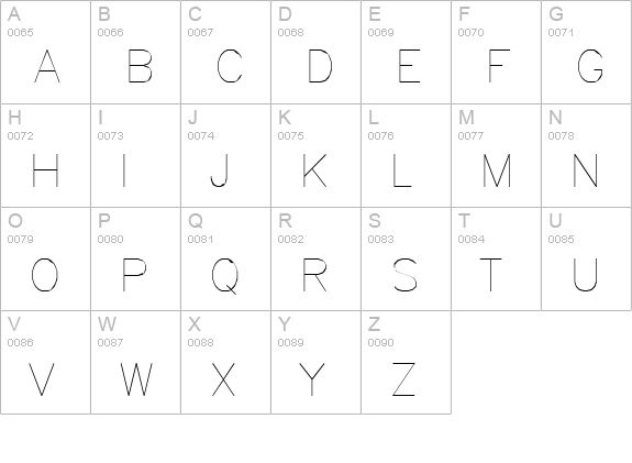 GDT uppercase A-Z preview