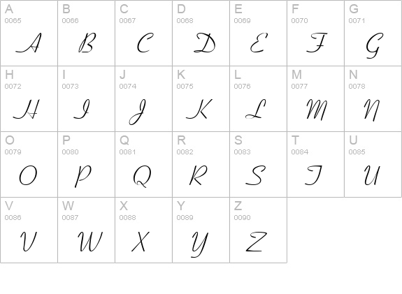 GE ElegantScript uppercase A-Z preview