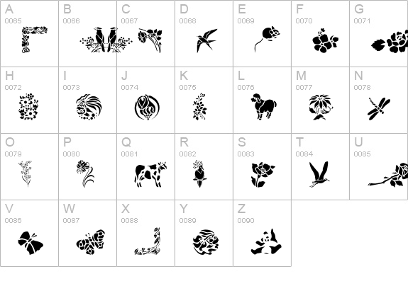 GE Elements of Nature I uppercase A-Z preview