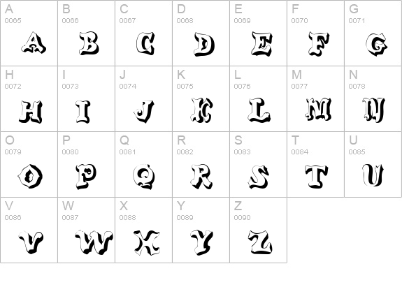 GE Glob uppercase A-Z preview