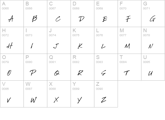 GE HandyScript uppercase A-Z preview
