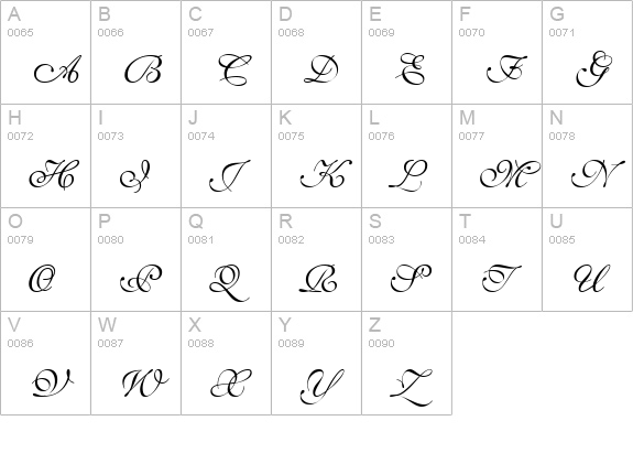 GE Sheer Script uppercase A-Z preview