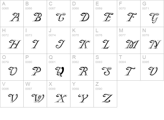 GE Silvette uppercase A-Z preview