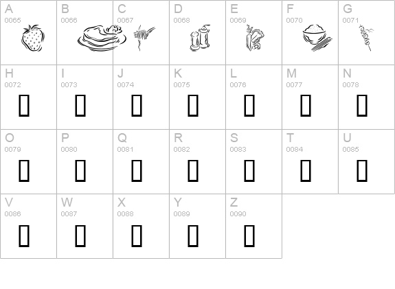 GE Stylized Foods uppercase A-Z preview
