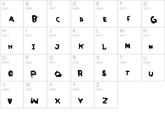 GeabOil uppercase A-Z preview