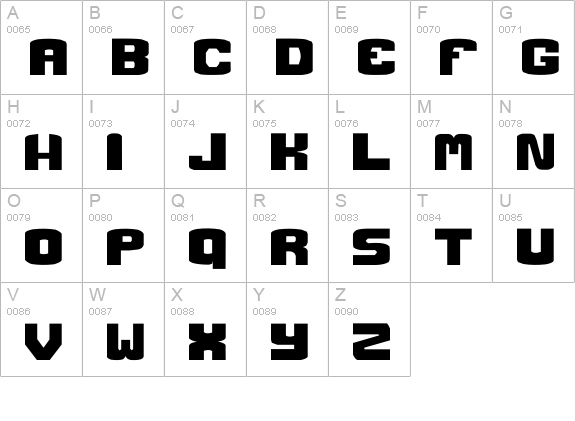 Gear Crank uppercase A-Z preview