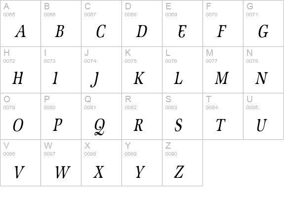 GeistItalic uppercase A-Z preview