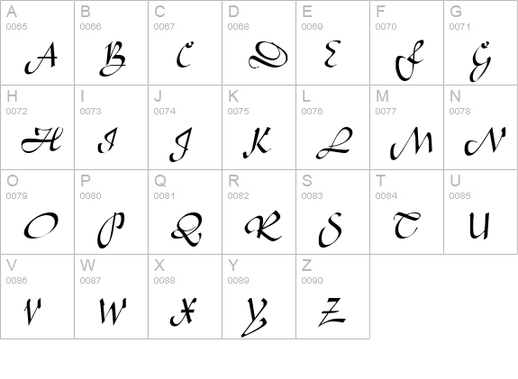 Gelfling SF uppercase A-Z preview