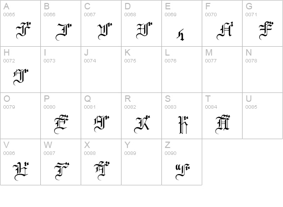 Gelnicarna uppercase A-Z preview