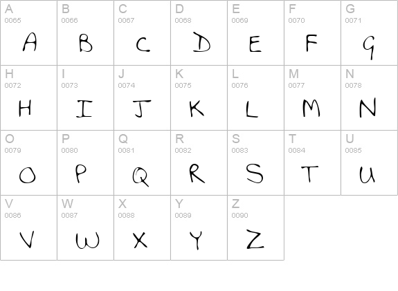 GemmasHand Regular uppercase A-Z preview