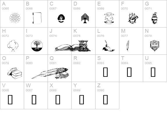 Genealogy 1 uppercase A-Z preview