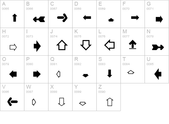GeneralSymbolsP01 uppercase A-Z preview