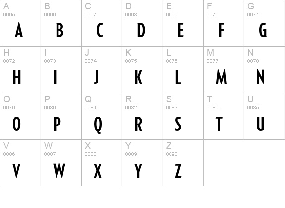 Generica Condensed Std Medium uppercase A-Z preview