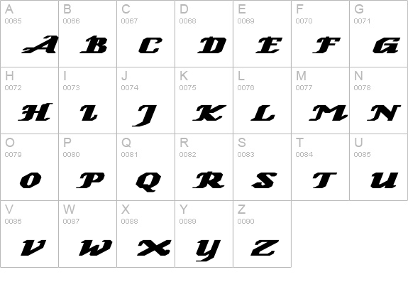 GenoaItalic Ex Bold uppercase A-Z preview