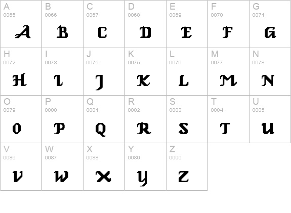 GenoaRoman uppercase A-Z preview