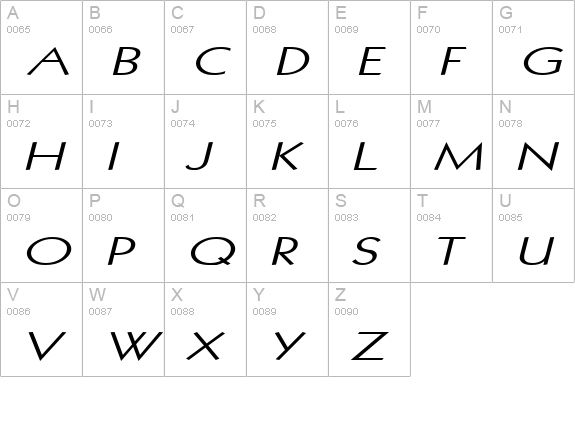Geo 112 Extended Italic uppercase A-Z preview
