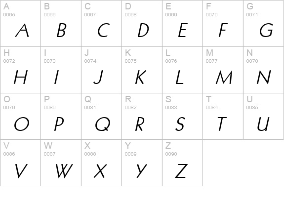 Geo 112 Italic uppercase A-Z preview
