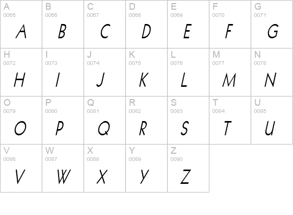 Geo 112 Thin Italic uppercase A-Z preview