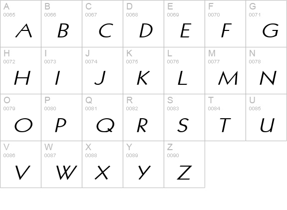 Geo 112 Wide Italic uppercase A-Z preview