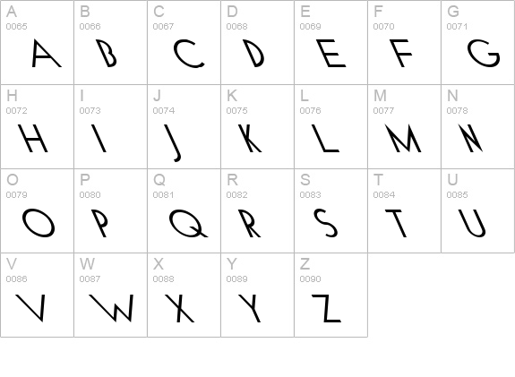 Geo Plain Lefty uppercase A-Z preview