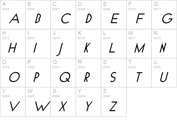 GeoPlain Italic uppercase A-Z preview