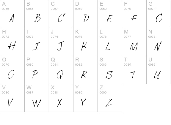 GeorgesHand Regular uppercase A-Z preview
