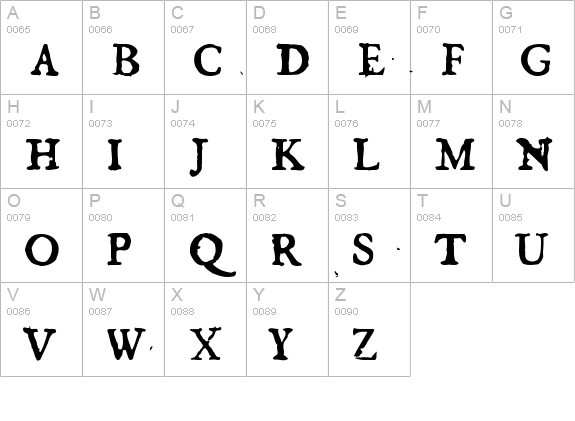 GeorgRegular uppercase A-Z preview