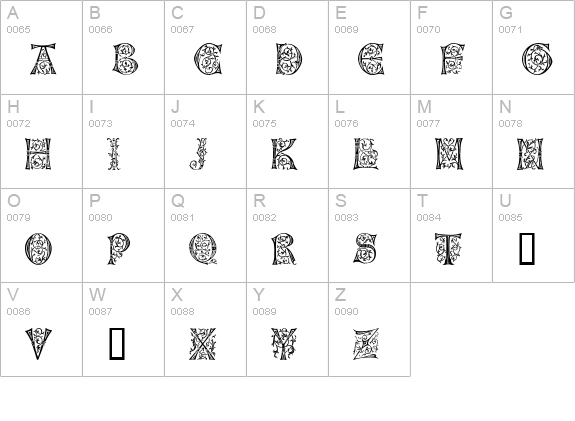 German Caps uppercase A-Z preview