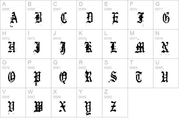 German Underground uppercase A-Z preview