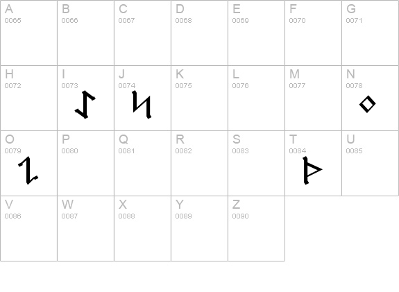 Germanic Runes uppercase A-Z preview