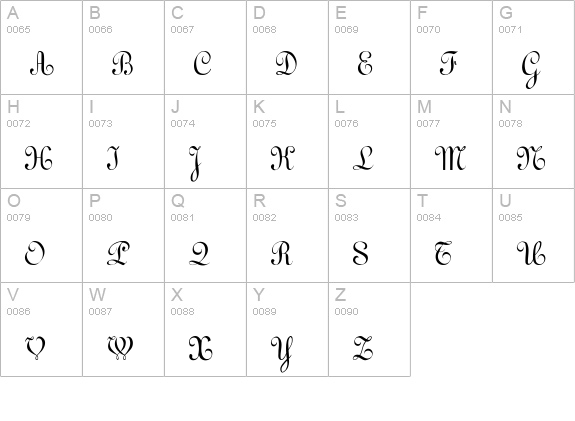 GesseleScript uppercase A-Z preview