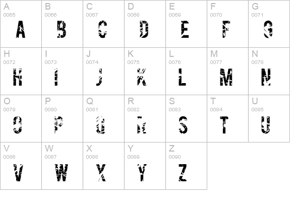Gesso uppercase A-Z preview