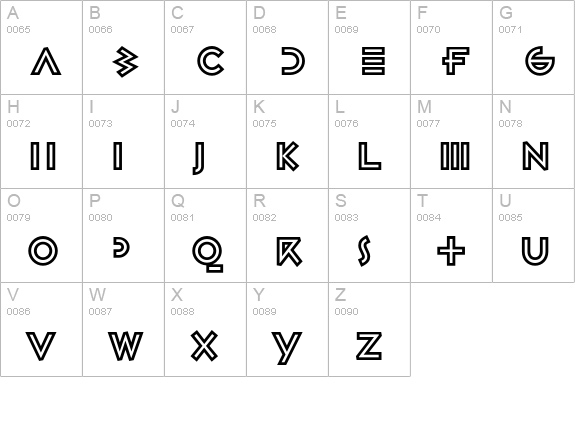 Gestalt-HTF-Linear-Outline uppercase A-Z preview