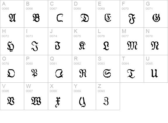 GF Gesetz uppercase A-Z preview