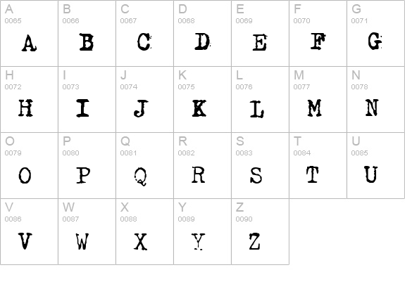 GF Halda Smashed uppercase A-Z preview