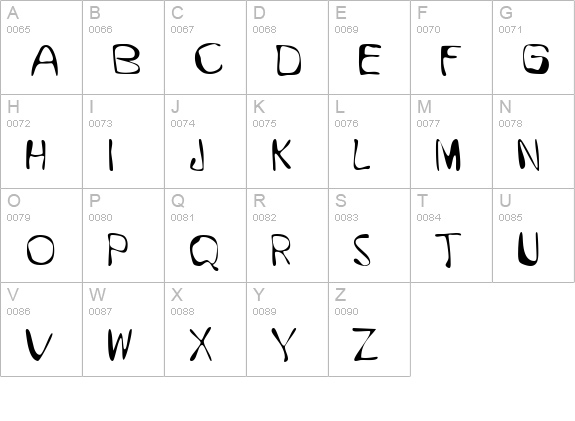 GFWet uppercase A-Z preview